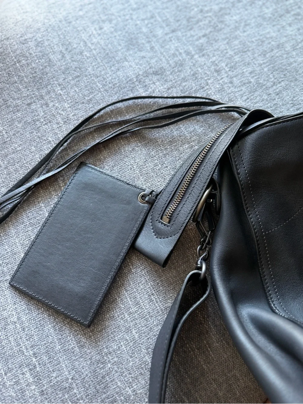 Balenciaga Blackout City XL Smooth Black Leather Large Tote Bag